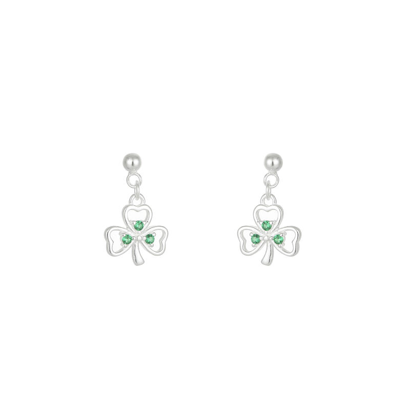 Grá Collection Shamrock Green Earrings Sterling Silver